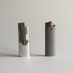 sterling silver 925 striped bic lighter cover
