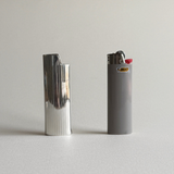 sterling silver 925 striped bic lighter cover