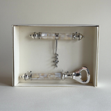 Coffret ouvre-bouteille I Tire-Bouchon et Décapsuleur I Nacre et Argent