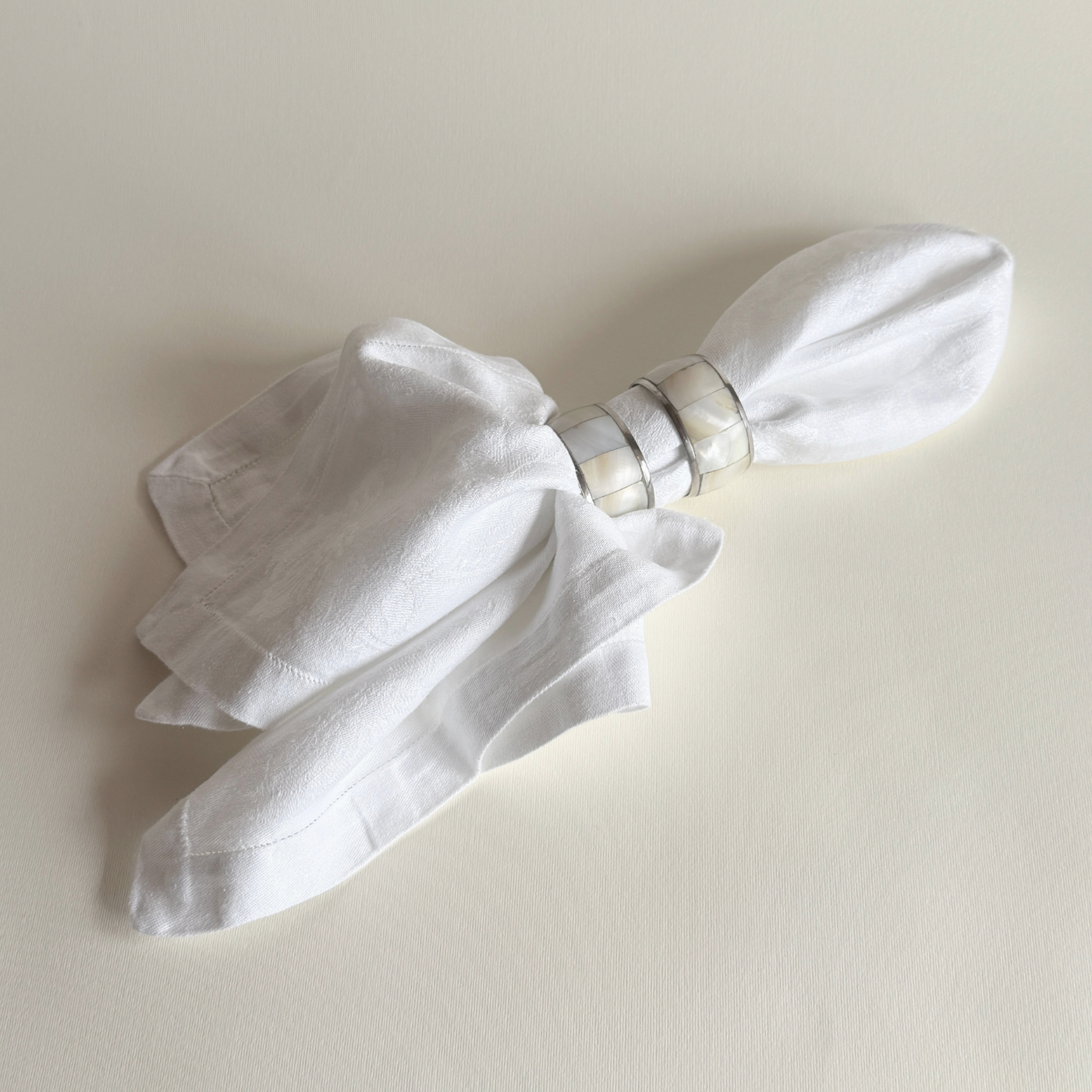 stuart 1670 napkin rings serving mother of pearl silver plate metal