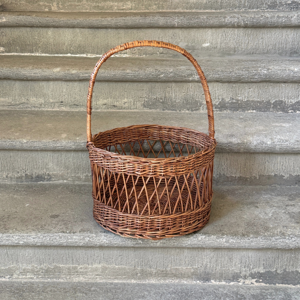 Tuscan Rattan Basket | Handwoven, 1970s — L'Officina General Store