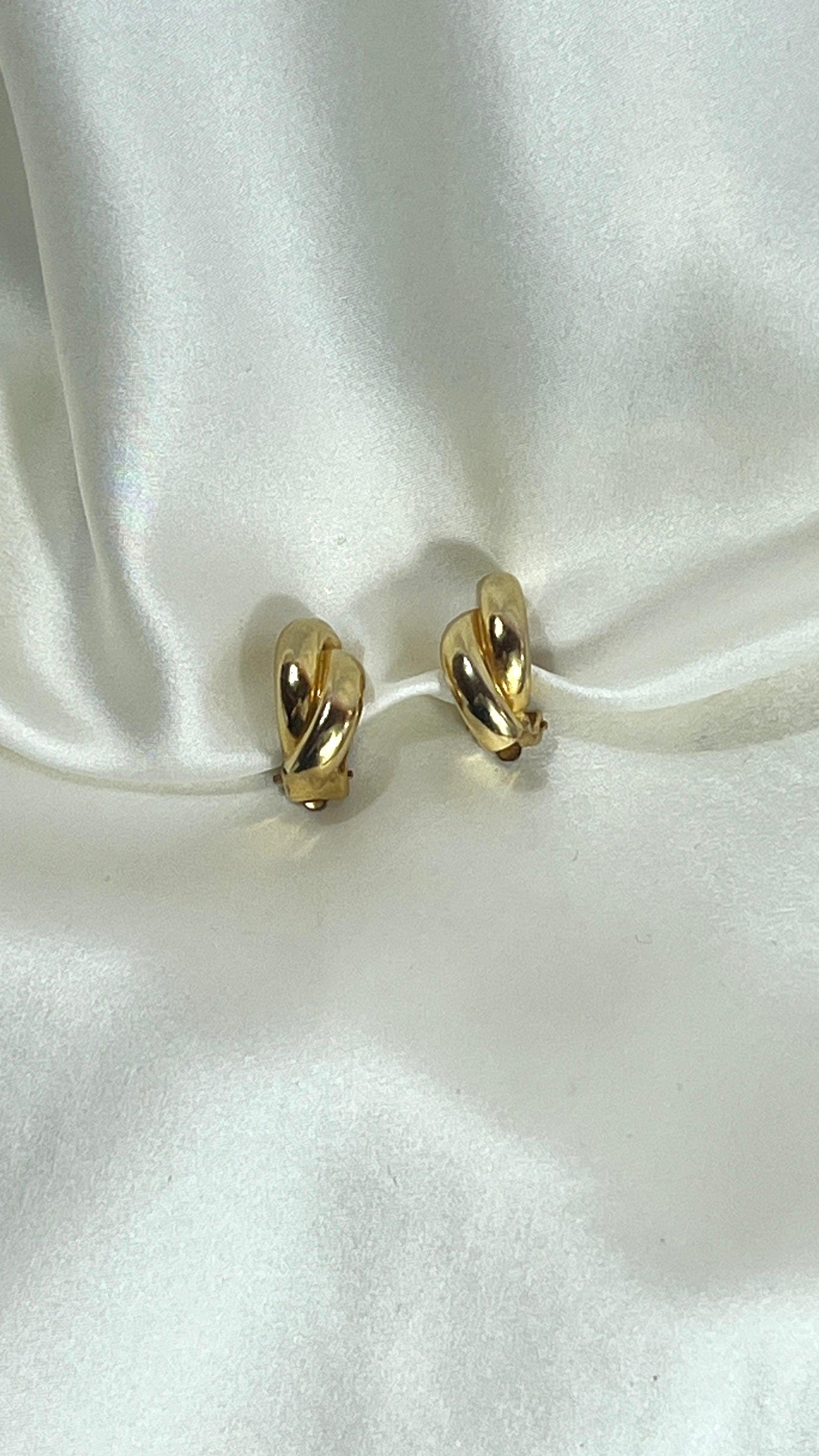 twisted gold clip earrings