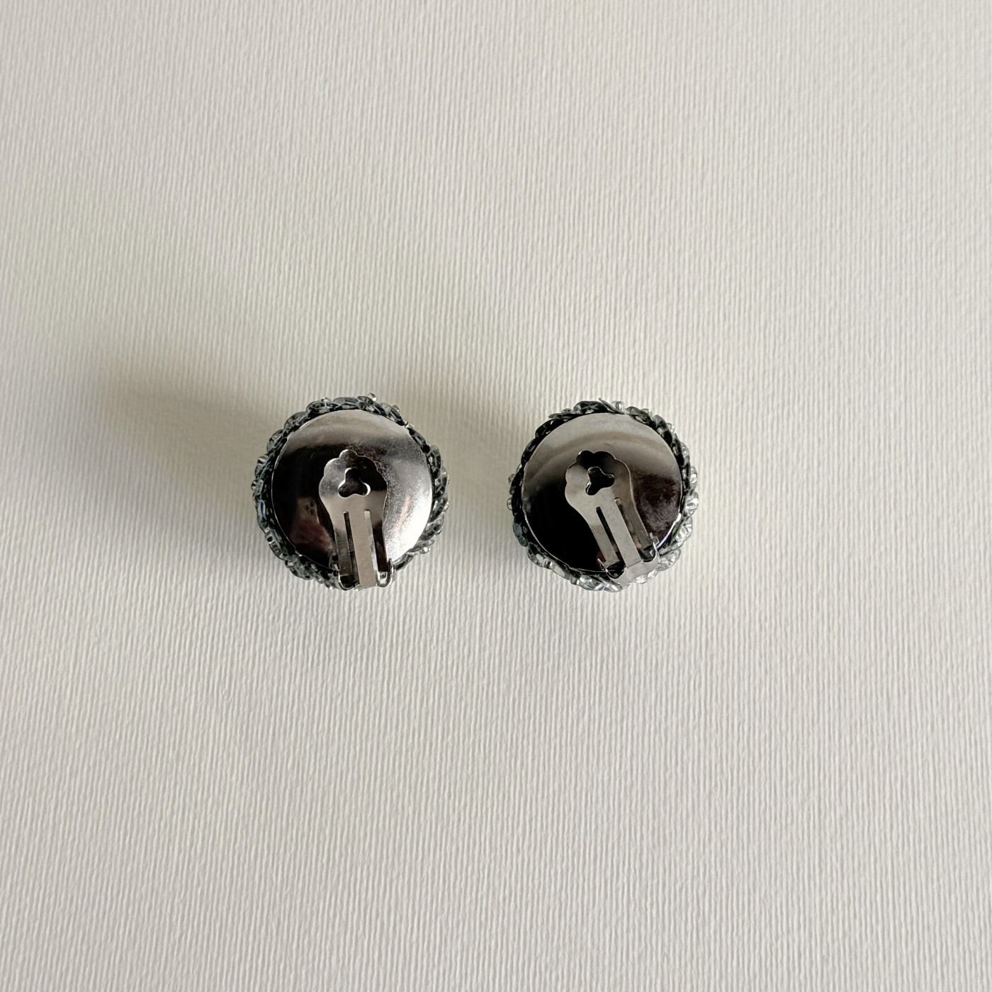 1980s vintage gold sphere earrings with sequins and glass beads