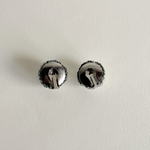 1980s vintage gold sphere earrings with sequins and glass beads