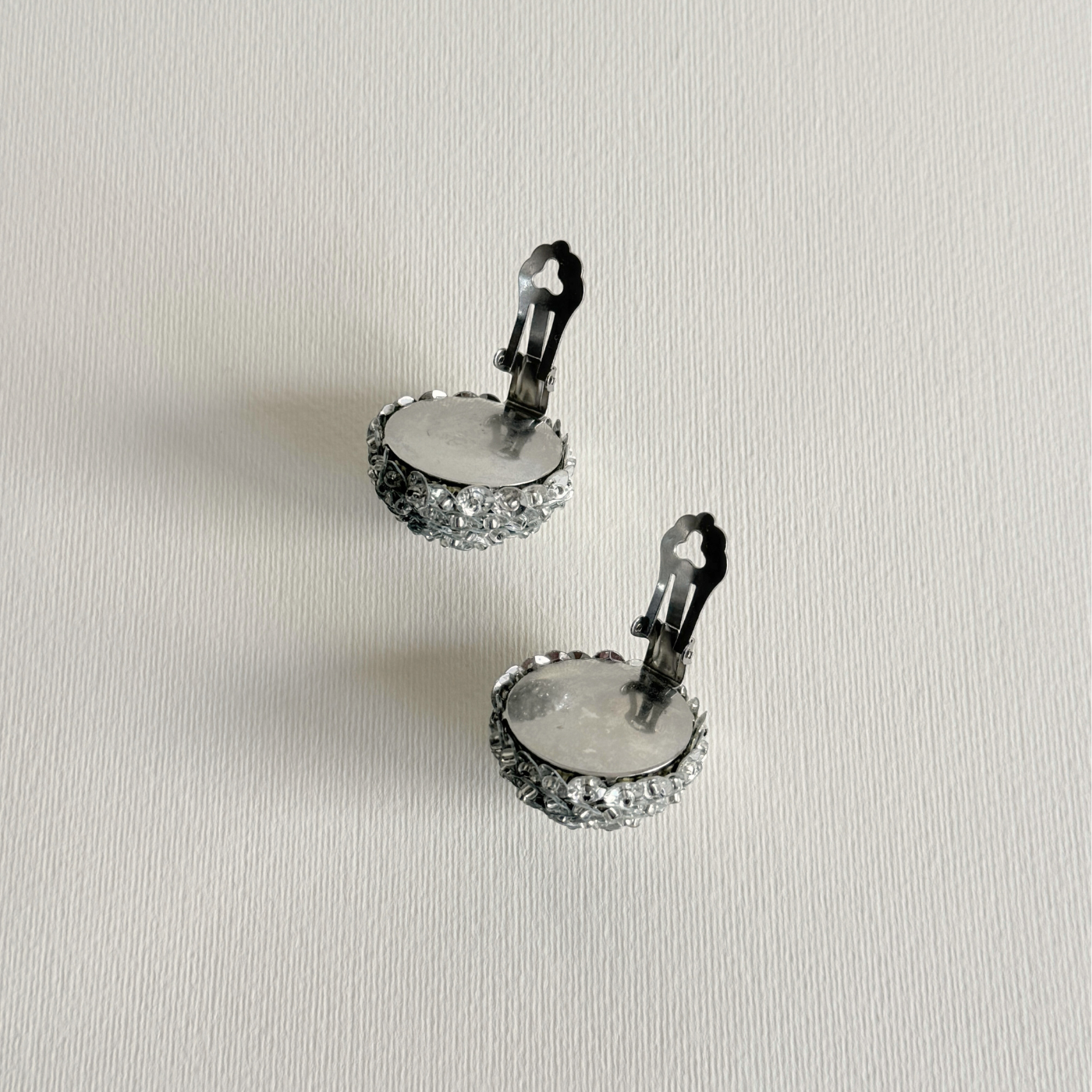 1980s vintage gold sphere earrings with sequins and glass beads