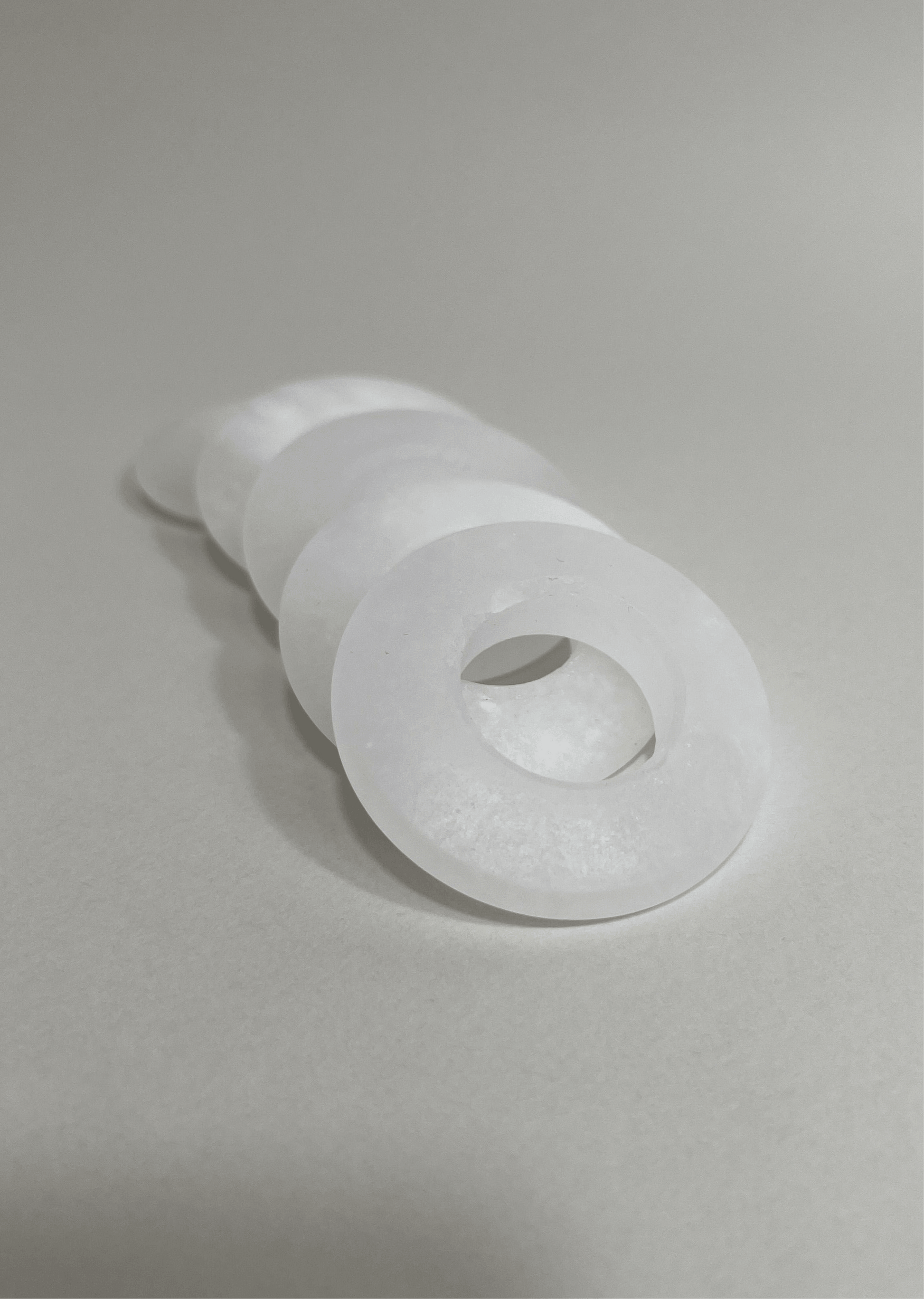 white alasbaster stone napkin ring