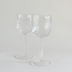 Italian ribbed white wine glasses — set of 2, front view showing ribbed bowl and hexagonal geometric stem, 2000s Italian production