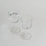 Italian ribbed white wine glasses — close-up of ribbed bowl showing glass clarity and rib texture