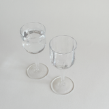 Italian ribbed white wine glasses — close-up of ribbed bowl showing glass clarity and rib texture