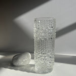 Sklo Union 1970s glass candle wax vase, front view